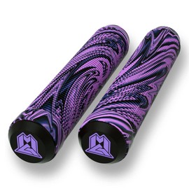 MGP Stunt Scooter Handlebar Grips - Latex Free 180mm Swirls TPR Grind Grips Stunt Scooters and BMX Bikes (Purple/Black)