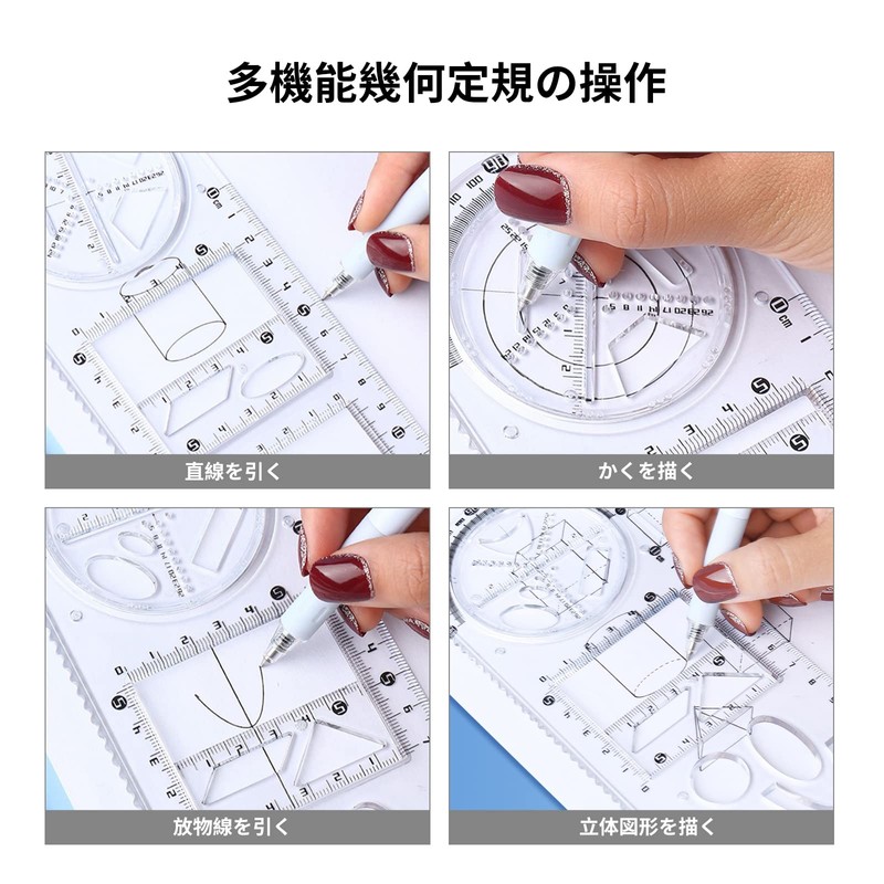 ZHEJIA Ruler, Multi-functional Geometric Ruler, Multi-functional Drawing Ruler, Multi-functional Drawing