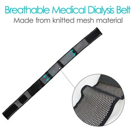 Peritoneal Dialysis Belt Breathable Mesh PD Catheter Holder Belt for Secure Stomach Abdominal Feeding Peg G J Tube Supplies Patients Women Men Adults Black, Large