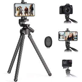 Erligpowht Phone Tripod, Portable Cell Phone Camera Tripod Stand with Remote