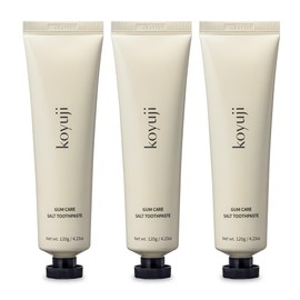 Koyuji Toothpaste - Natural Toothpaste, Fluoride Free, SLS Free, Foamless, Vegan, Gum Health. Sensitive Teeth, Keep Mouth Moist. (4.23 Fl Oz (Pack of 3), Gum Care Salt)