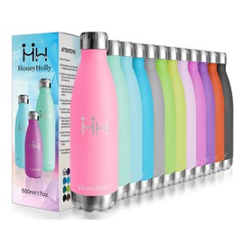HoneyHolly Stainless Steel Water Bottle 350/500/650/750 ml, Double Walled Vacuum Insulated, Bpa Free, 12 Hours Hot/24 Hours Cold, Reusable Leakproof Water Bottles, Vacuum Flask for Kids, Sports, Gym