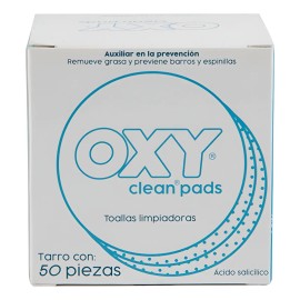 Toallas Limpiadoras Barros Y Espinillas Oxy Clean Pads 50pz Grasa Día/noche