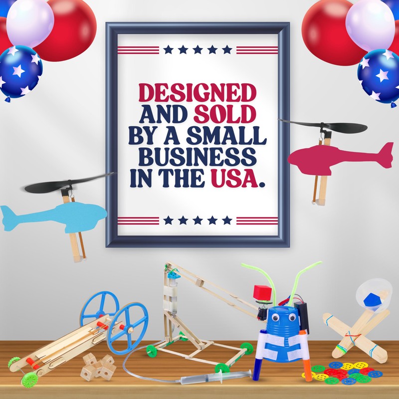 Rubber Band Helicopter Kit – Build 30 DIY Propeller-Powered Helicopters,