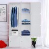 4-Tier Closet Storage Cabinet - White, 8-Cube, Hanging Rod &