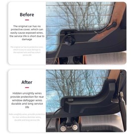 Sugcars 2024 Jeep Wrangler JL Accessories - ABS Rear Defogger Cable Cover Protector for JL & 4XE (2018-2024)