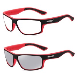 Wraparound full lens Safety Glasses with Readers photochromic Sport Magnifying Safety Reading Goggles for Men Women (red, 2.5, multiplier_x)