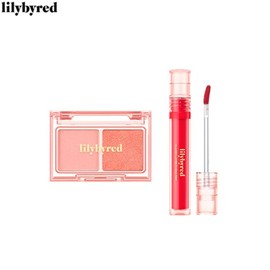 LILYBYRED Little Bitty Moment Shadow + Glassy Layer Fixing Tint Set 2items [BURN & HEAT Collection], Shadow#$%Tint:16 Lemon's Refreshing Moment-17 Sun Peached
