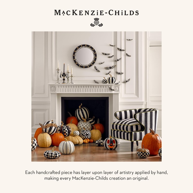 MACKENZIE-CHILDS Small Decorative Pumpkin for Fall Decor, Autumn Decorations for