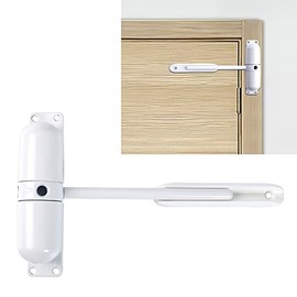 iLEEYU Automatic Door Closer, Safety Spring Door Closers - Easy to Install to Convert Hinged Doors to Self-Closing – Diecast Construction-White