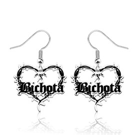 KEYCHIN Latin Music Necklace & Earrings Music Album Song Jewelry Latin Music Singer Fans Gifts, L, Stainless steel, Durable metal, silver