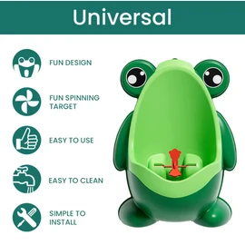 Cute Frog Potty Training Urinal for Toddler Boys with Spinning Aiming Target