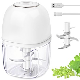 Wireless Mini Food Chopper, 350ml Cordless Food Processor w/ 6 Sharp Blades