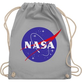 Shirtracer - Gym Bag Backpack - Sayings Statement - Nasa Meatball Logo, 3 Light Grey