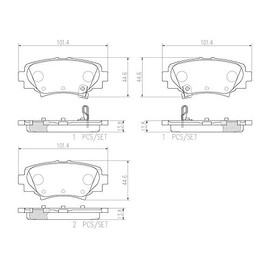 Balatas Cerámicas Traseras BREMBO Compatible con Mazda 3 2.5L L4 2015-2018
