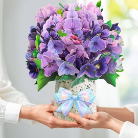 Paper Flower Card Pop Up, 3D Bouquet Popup Greeting Cards with Blank Notes and Envelope, Pop up Cards All Occasion for Birthday, Mother's Day, Anniversary, Graduation, Get Well, Welcome Back Card