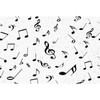 Music Note Backdrop Black Musical Note Doodle Pattern on White