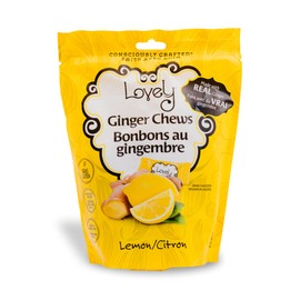 Lovely Candy Co. Lemon Ginger Chews, Made with Real Ginger, Individually Wrapped Ginger Candy, 5 Ounce (Pack of 3) | Gluten-Free, Non-GMO, NO Artificial Ingredients, NO High Fructose Corn Syrup | Simply Made with 4 Ingredients!