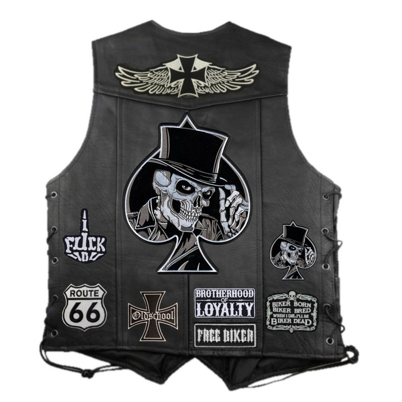 Big Patch Biker Skull Motorcycle Embroidered Iron on Patch Badge
