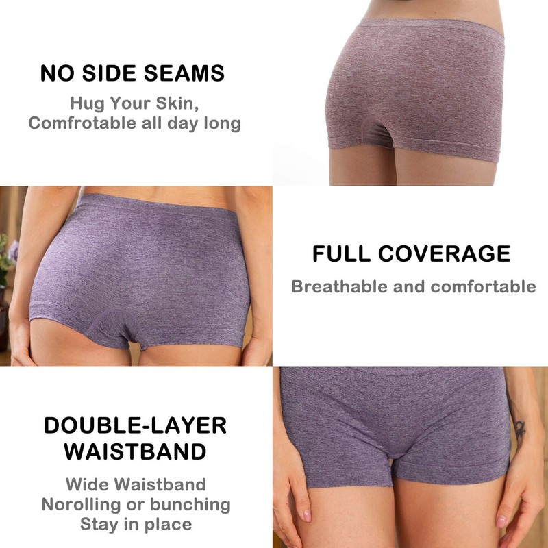 LALESTE Women's Boyshort Underwear Full Coverage Seamless Panties Soft Stretch