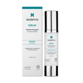 Sesderma Azelac Moisturising Gel, Daily Moisturiser for Sensitive Skin, Rosacea Skin, Oily Combination Skin, Redness, Green Pigment, Conceals Redness, 50 ml