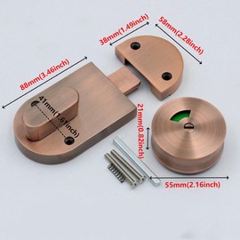 PINGPINGXIE Sanitary Partition Door Lock for Bathroom, Zinc Alloy Latch Indicating Lock for Indicator Bolt Vacant/Engaged in Public Toilets, High-End Round Lock