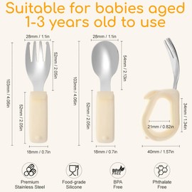 Kids Utensils Set, 18/8 Stainless Steel Spoons and Forks, BPA Free, Dishwasher Safe, Children Safe Toddler Flatware
