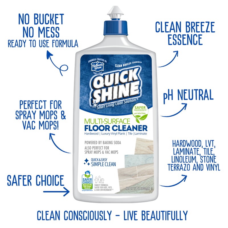Quick Shine Multi Surface Floor Cleaner & Floor Polish w/Clean