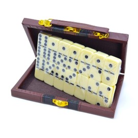 Domino Poker 28 Pieces Double 6 Points Dominoes for Adults 19 x 12 x 3 cm