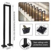 U Shaped Stair Railing Indoor, Black Metal Railings Outdoor, Hand