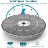 AISITIN 6.5W Solar Fountain Pump with Colorful LED Lights 3000mAh