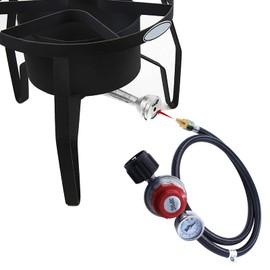 MOFLAME Manguera reguladora de propano ajustable de alta presión de 0 a 30 PSI con indicador de flujo de gas de 0 a 60 PSI, indicador de flujo de gas, 3/8 pulgadas macho a 1/4 NPT, rosca macho M81 para quemador de gas, freidora de pavo, quemador de forja