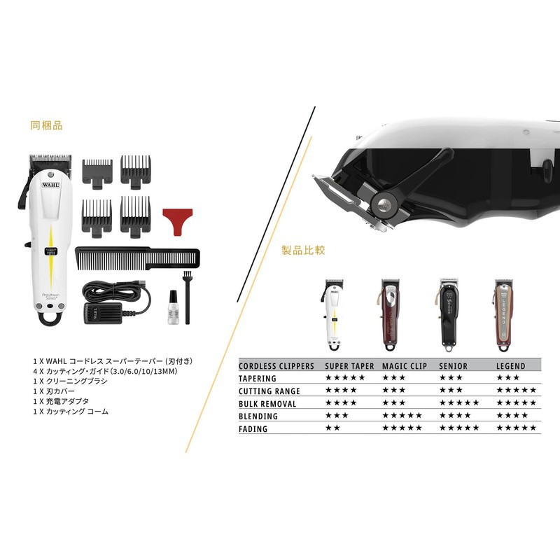 Wahl Super Taper Cordless Hair Clipper - Professional Pack with