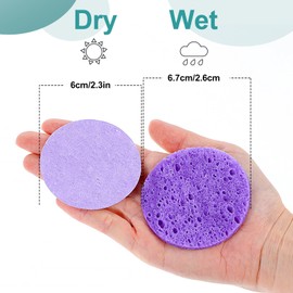 50 Count Compressed Facial Sponges for Washing Face Sponges Exfoliator Sponge for Skincare Routine and Makeup Remove (Purple)