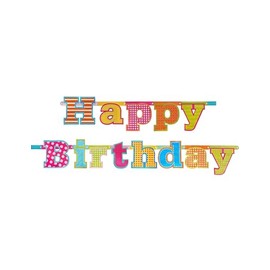 Girlande Happy Birthday 16x166cm Banner Papiergirlande Kindergeburtstag Geburtstag bunt