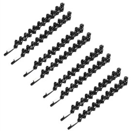 8 Pieces Rhinestone Bobby Pins Bling Crystal Metal Hair Clips Grips Slide Single Row Slim Diamante Rhinestone Bobby Pin for Brides Girls (8, Black)