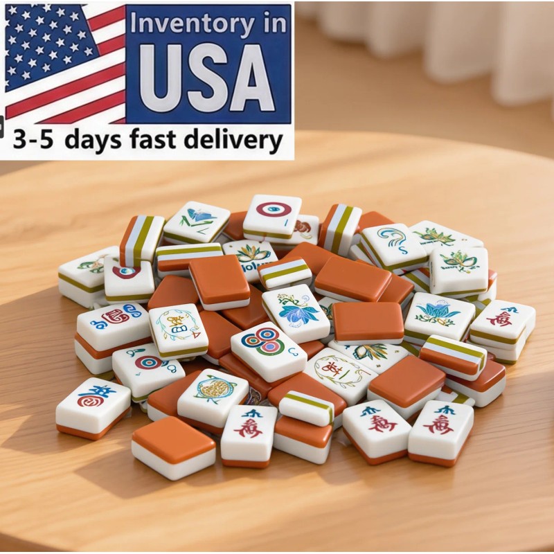 Sierra and Red Mahjong Acrylic Mahjong Tiles 4-layer Engraved American