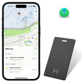 Smart Wallet Tracker Card, VISOOP Wireless Charging Wallet Finder. Works with Apple Find My (iOS Only), Item Tracker for Wallet, Luggage Tags, Phone, Passports and More