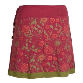 Vishes Women's Floral Skirt, Alternative Clothing, Layered Look, with Mandala and Ethnic Print - dark red Floral, size: 42