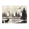 Misty Forest Deer Mountain Tree Black Woodland Lake Nature 3