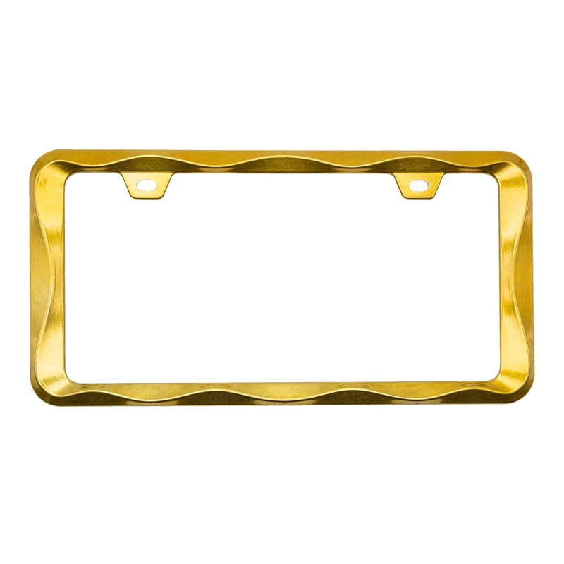 Creathome 3D Curly Wave Pattern Gold License Plate Frame from