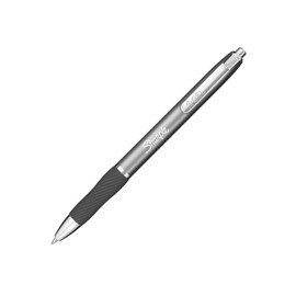 Sharpie S-Gel Pens | Medium Point 0.7mm | Black Ink | Pack of 10 | Metal Barrel Gel Pens | Steel Gunmetal Grey