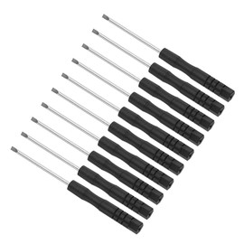CoCud Mini Slotted Screwdriver, 2.0mm Size 82mm Length, Carbon Steel Small Flat Head Screwdrivers with Anti-Slip Handle - (Applications: for Glasses, Watch or Laptop), 10-Pieces