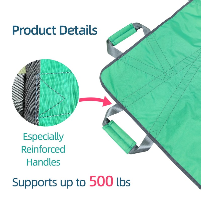 48" x 40" Heavy Duty Positioning Bed Pad with Handles,