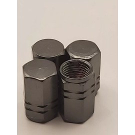 Unbranded 1 Set of 8 Gunmetal Tire Valve Stem Caps For Car, Standard Fitting