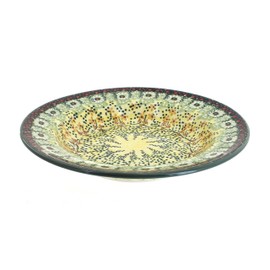 Blue Rose Polish Pottery - Yellow Sunshine Grotto Soup Plate - 9.25" Diameter - Great Bowl for Soups, Salads, and Pastas
