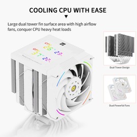 Thermalright Thermalright Phantom Spirit 120 Digital Snow CPU Air Cooler,7 Heat Pipes CPU Cooler,Dual 120mm PWM Fans,Magnetic Attraction-Digital Screen Top Cover,for AM4/AM5/Intel LGA1700/1851/1150/1151/1200