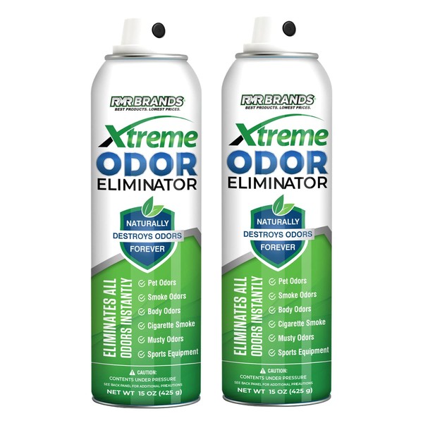 RMR-Xtreme Odor Eliminator, Naturally Destroys Odors Forever, Organic Solution, No VOCs, Removes Musty Odors, Noncorrosive, Nonflammable, Biodegradable, Safe and Easy to Use, 15 Ounces, 2 Pack