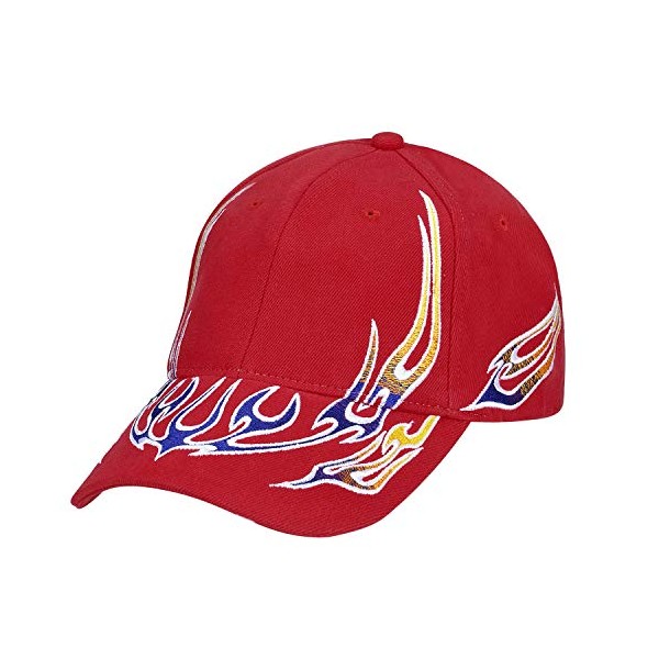 Tirrinia Flame Racing Cap Adjustable Low Profile Cotton Structured Sun Flare Baseball Caps