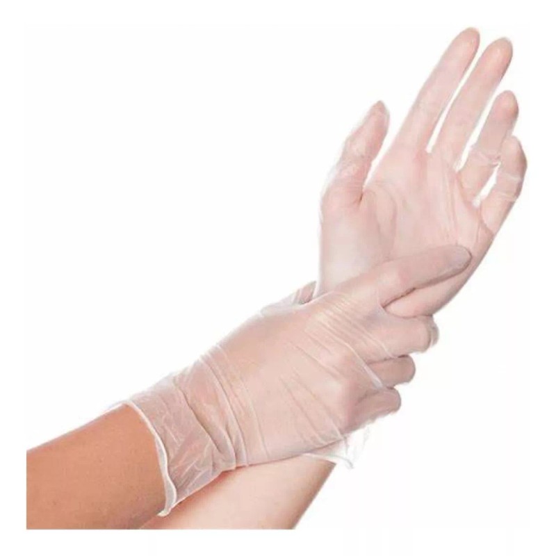 Alyger 100 Guante Vinil Transparente Bajo Polvo Desechable Alyger Con